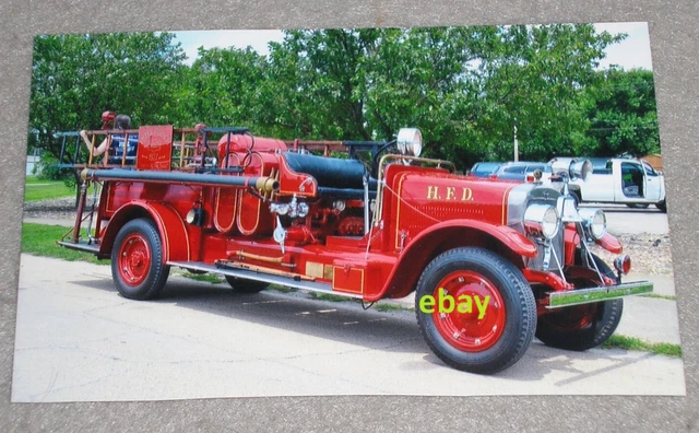 Antique Service Rig VINTAGE FIRE TRUCK Photo Henry Illinois Antique Rig 1927 Pirsch Engine ...