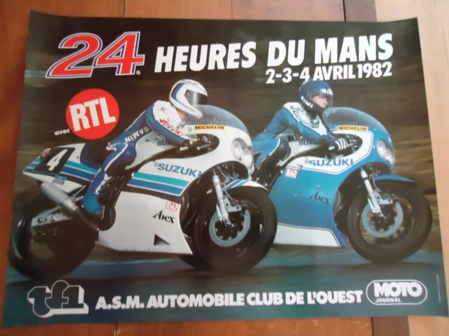 Poster Ufficiale 24 10 Del Mans 1982 Moto Manifesto Aco Moto Il Moto