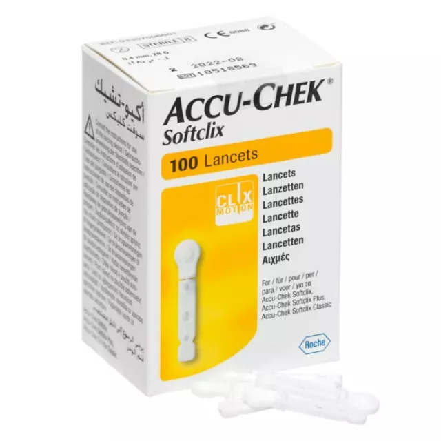 Accu-Chek SoftClix 100 Lancets Blood Glucose Testing Diabetes Accuchek