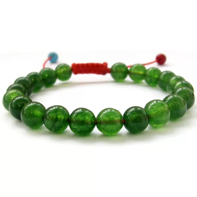 Green Jade Gem Tibet Buddhist Prayer Beads Mala Bracelet