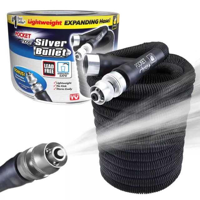 Pocket Hose Silver Bullet WaterHose by BulbHead w/Lead-Free Aluminum Connectors