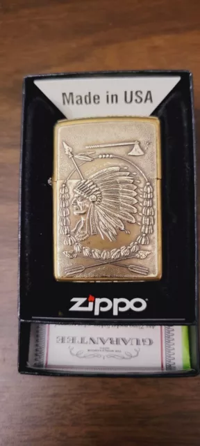 zippo lighter vintage 1997 Barrett Smythe Native Indian Chief