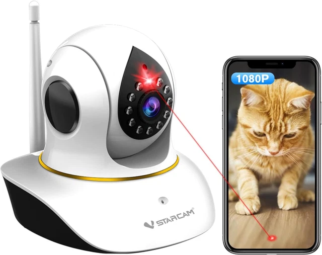 Pet Camera with Laser Wireless Dog Camera 1080P Cat Toys, Night Vision Sound Mot