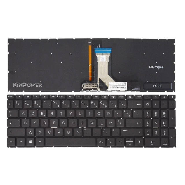 Clavier AZERTY Noir Pour HP Pavilion 719853-051 – Avec Grille/cadre, Filaire, Neuf