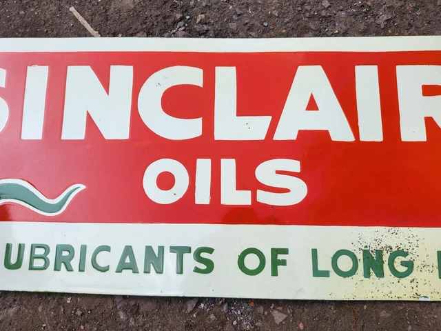 Sinclair Oil Porcelain Enamel Sign 42" X 16" Inches Double Sided