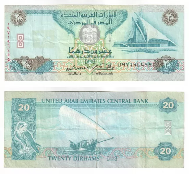 United Arab Emirates 20 Dirhams Banknote (2000) P.21b - F+/VF