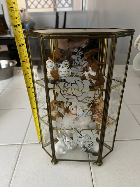 vintage brass glass display case