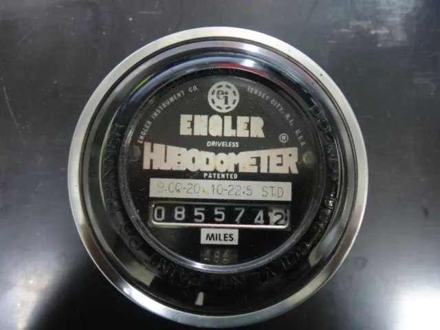 Vintage Engler Hubodometer Trailer Mileage Tracker w/Oiler Reservoir