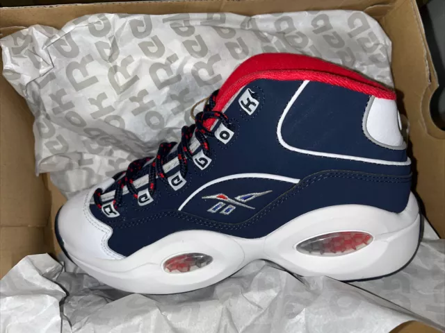 Boys Grade School Sneakers Reebok Question Mid 5.5 5.5Y New In Box Iverson Nib 2