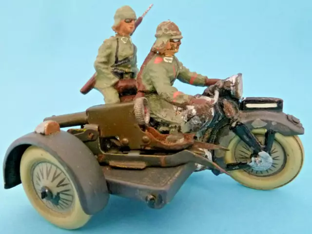 Lineol Beiwagen Seitenwagen Motorrad Bike grau SMG Sozius original selten 1935