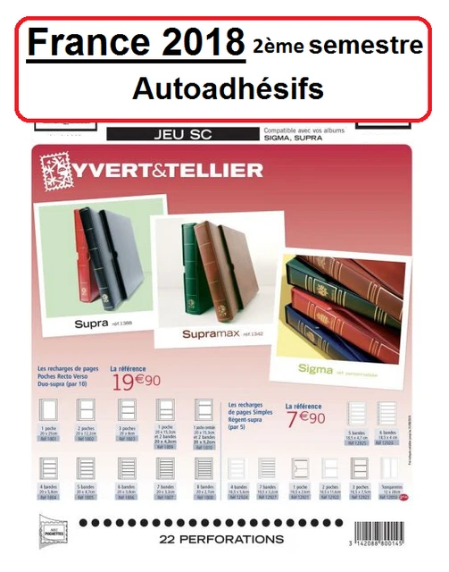 Jeu Yvert et Tellier France Autoadhésifs SC 2ème semestre 2018