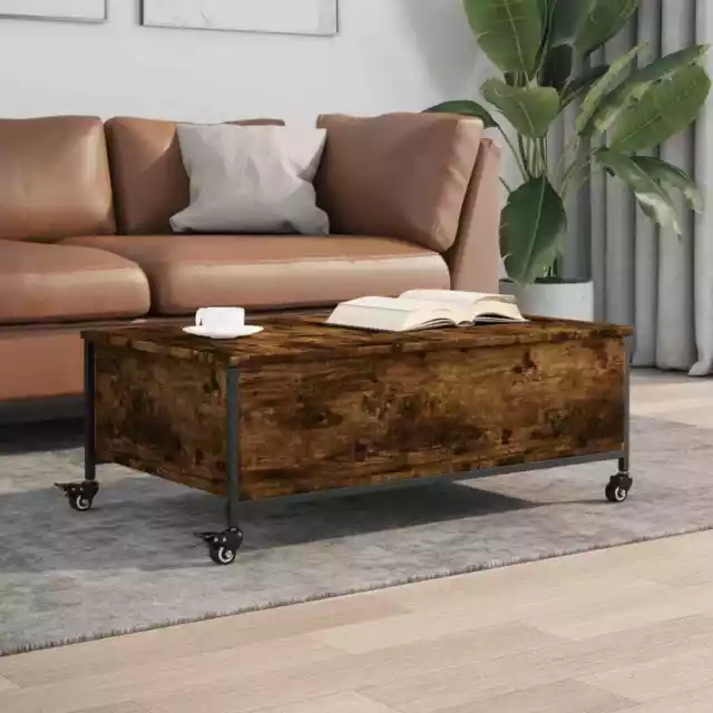 Mesa de Centro con Ruedas Mesita Auxiliar Mueble Madera de Ingeniería vidaXL