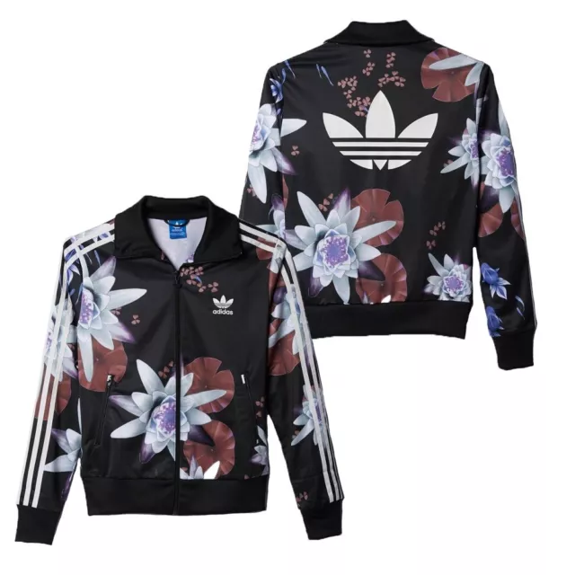 VESTE DE SURVETEMENT neuve Adidas Originals imprime lotus fleurs noires a capuche AC2130 EUR 155 05 PicClick FR