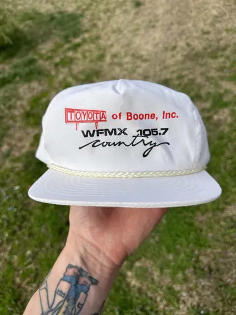 vintage toyota Trucker Hat 105.7 WFMX radio Boone NC Snap Back