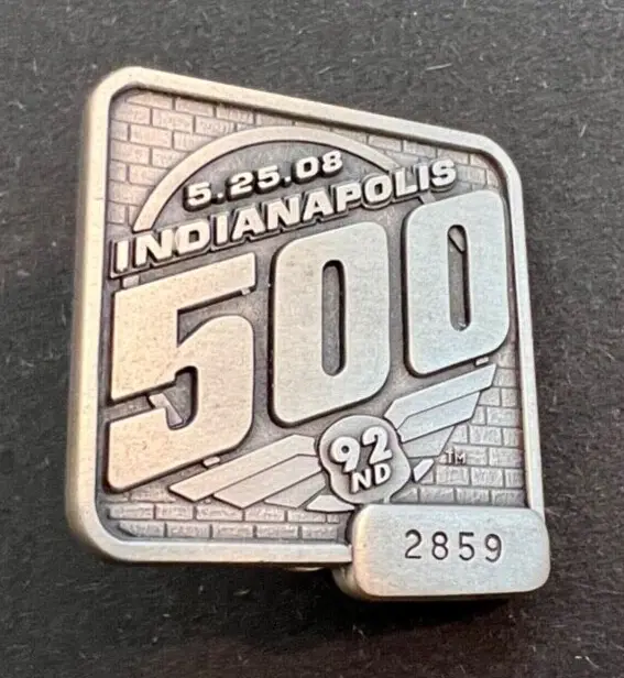 2008 Indy 500 SILVER Pit Pass Badge Pin #2859 Dixon Winner