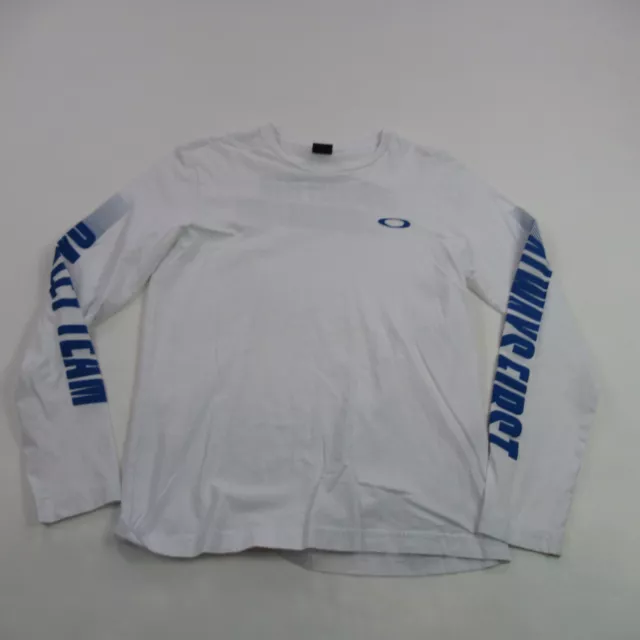 Oakley Shirt Mens Small Long Sleeve Crew Neck Lightweight Casual White Outdoors