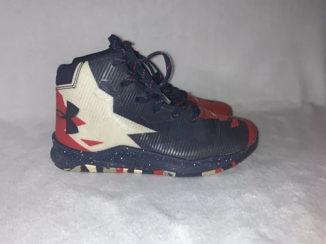 Under Armour Kids Curry Signature 3Y Basketball Shoes 1276333-411 Red/White/Blue
