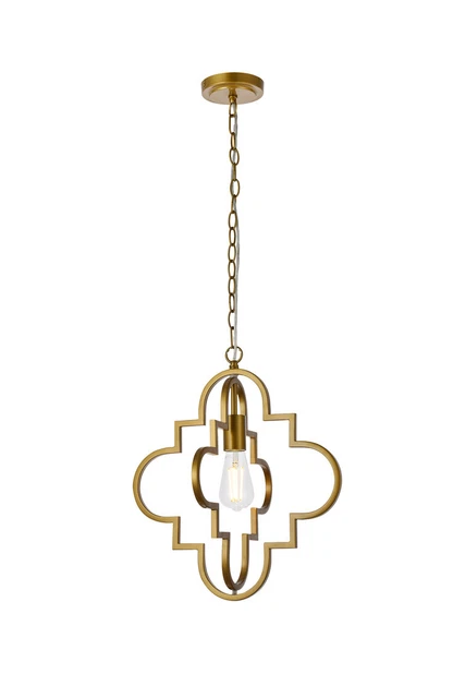 Living District LD7063D16BR Sandara 1 Light Pendant, Brass