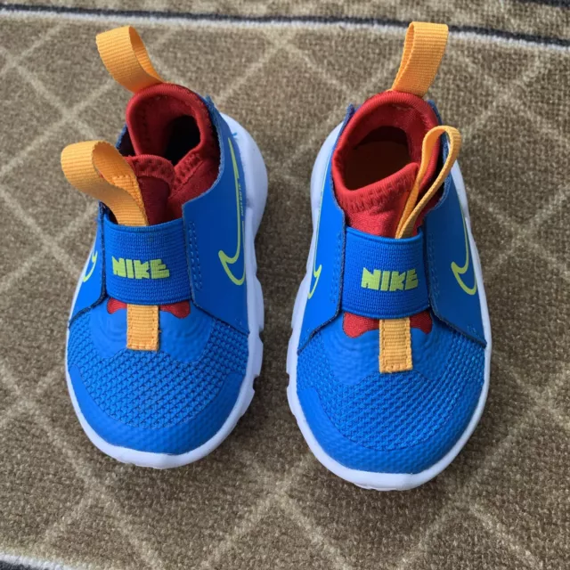 Nike Flex Runner Infant Baby Boys Slip on Sneaker Size 4C Blue Multi Lightweight
