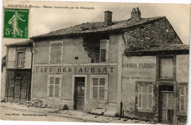 CPA Gironville-Maison bombardée par les Allemands (232339)