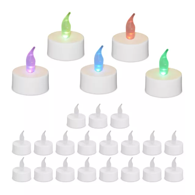 Velas led con llama de colores 24 velas sin llama color blanco Velitas de té