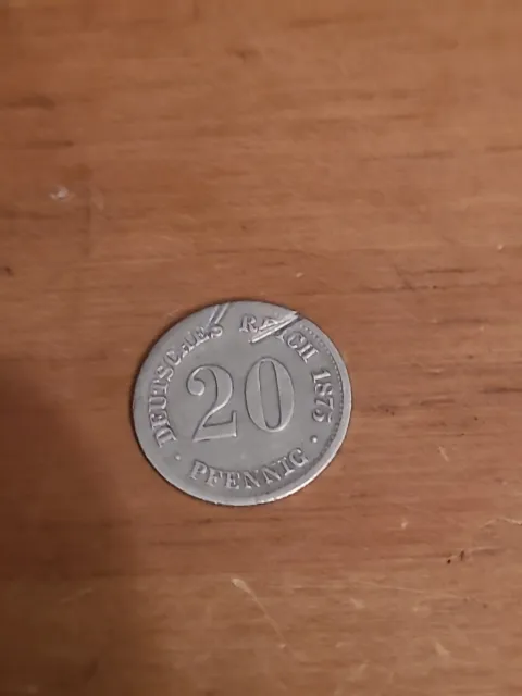 KAISERREICH - 20 Pfennig 1875 F Silber