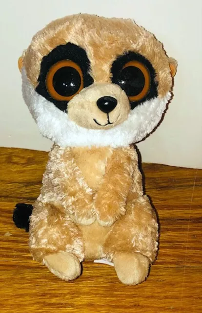 TY Beanie Boos Rebel Meerkat Brown Solid Big Eyes Plush Stuffed Animal