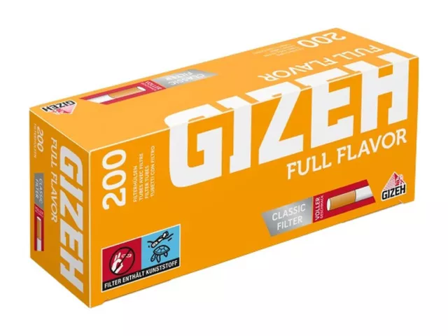 GIZEH © Full Flavor - Zigaretten Filterhülsen - Gelb - Zigarettenhülsen Hülsen