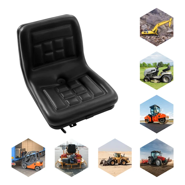 Universal Lawn Mower Seat Slidable Tractor Forklift Seat+Rail Waterproof Durable