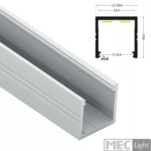 Aluminio Perfil barra incorporada Carril"SMART-16" para tiras de Led +Cobertor