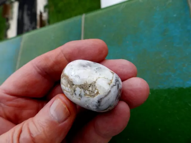 Minerales " Extraordinario Mineral De Agata Musgosa Rodada De Brasil  -  11A22 "