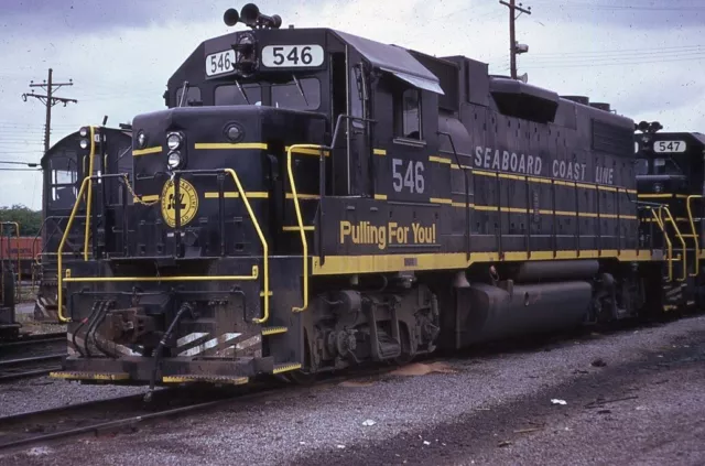 Original 1974 Kodachrome Railroad Slide Scl Seaboard Coast Line 546 Emd Gp38-2