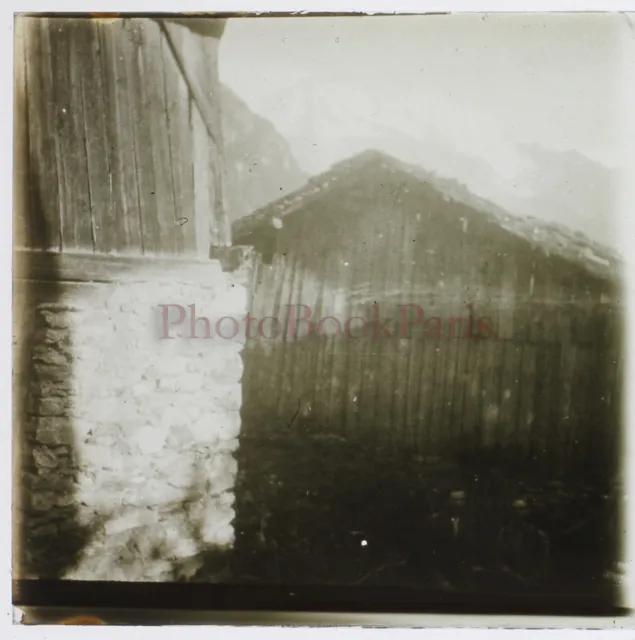FRANCE Refuge Montagne Vers le Bonhomme 1928 Photo Plaque de verre Stereo