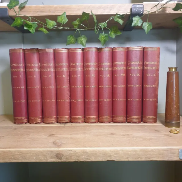 Chambers’s Encyclopaedia Complete 10 Volumes By William & Robert Chambers 1908