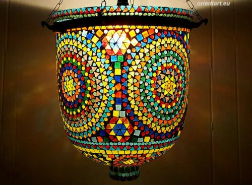 Orient Kolonial Glas Decken Hängelampe lampe Mosaic Glass Pendant light 12