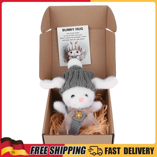 Süße Mini-Häschen-Umarmung – Plüsch Mit Strickmütze & Geschenkbox, Perfekt Als Ostergeschenk