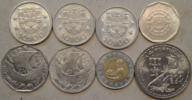 Portugal 16 Coins 1969-94 5-200 Escudos Better Circulated- BU Grades as Pictured