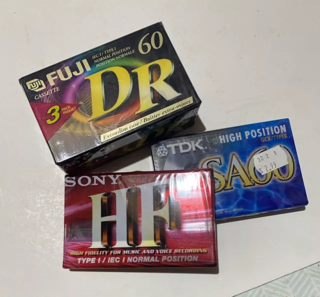 Cassettes X 5 Blank New Sony TDK Fiji