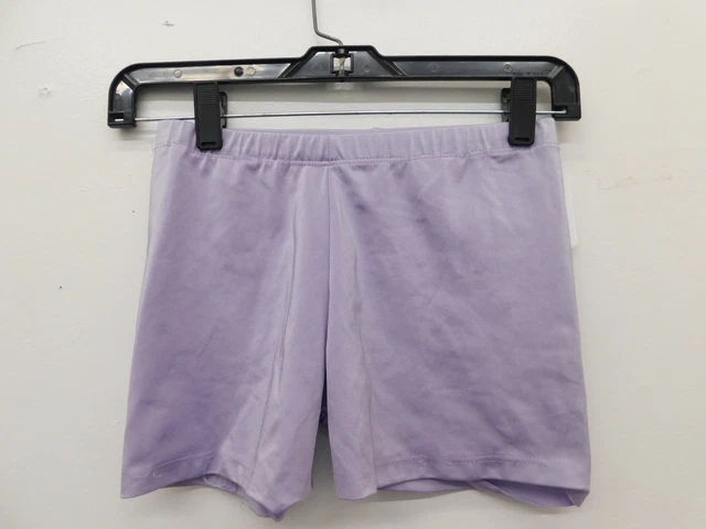 Dance Shorts Metallic Spandex  Large Child Lavender Unbranded  Jazz Hip Hop Tap