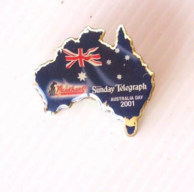 Old 2001 Sunday Telegraph Australia Day Souvenir Lapel Hat Tie Pin Badge Brooch