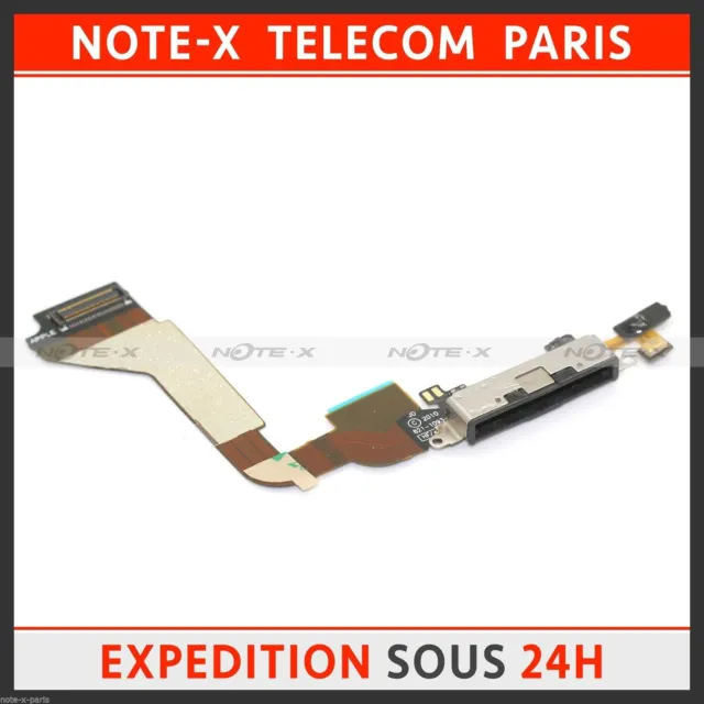 Charging Port Dock Connector Flex Cable For iPhone 4 black