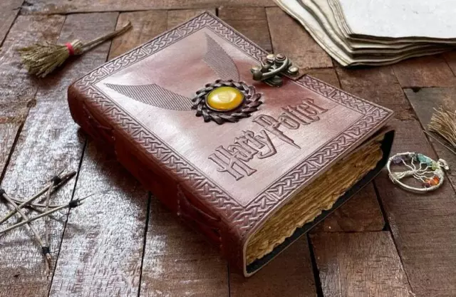 Diario de cuero de Harry Potter, libro de magia del mago, fénix, Potter