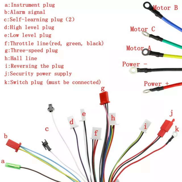 48V 500W Electric Bicycle E-bike Scooter Brushless DC Motor Speed Controller 3