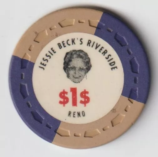 JESSIE BECK’S RIVERSIDE CASINO – Reno NV – $1 Casino chip 1971 - Low shipping