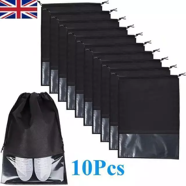 Shoe Dust Covers Boot Shoes Storage Drawstring Bags Organizer Dustproof 10 PCS B