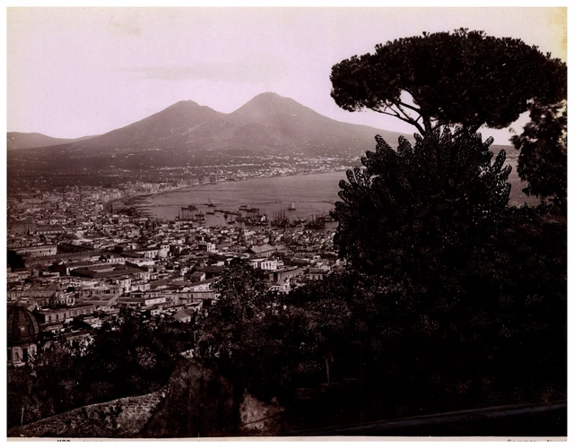 ITALIE Naples Panorama c1875 Photo Stereo Vintage Albumine PL82L2n