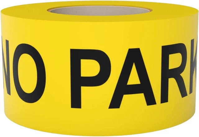 Caution No Parking Tape 3 Inch X 1000 Feet • Bright Yellow with a Bold Black Pr