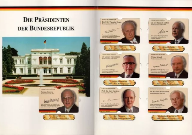 Sammlungsauflösung: 7 Telefonkarten im Folder Die Präsidenten der Bundesrepublik