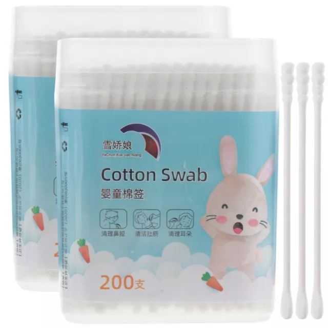 400 PIEZAS/2 hisopos de algodón para niños aplicador de maquillaje recién nacidos