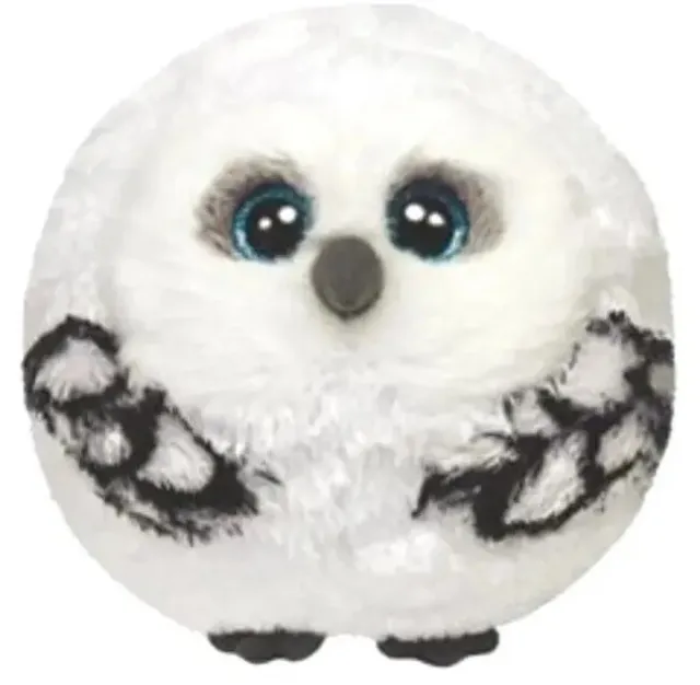 TY Beanie Babies Boo Boos Ballz Ball HOOTS THE OWL Soft Plush Kids Toy VGC 4.5"